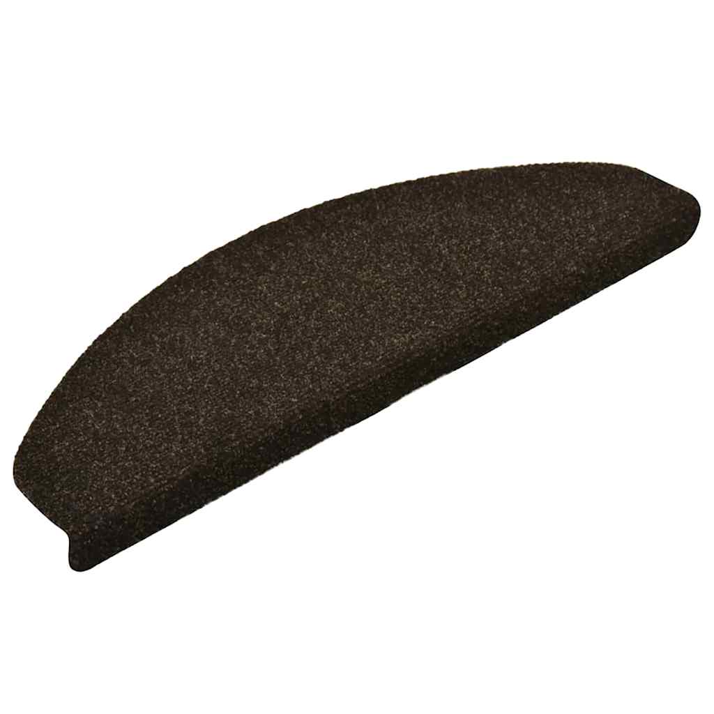Stair Mats Self-adhesive 5 pcs 65x21x4 cm Dark Brown Half Round Large