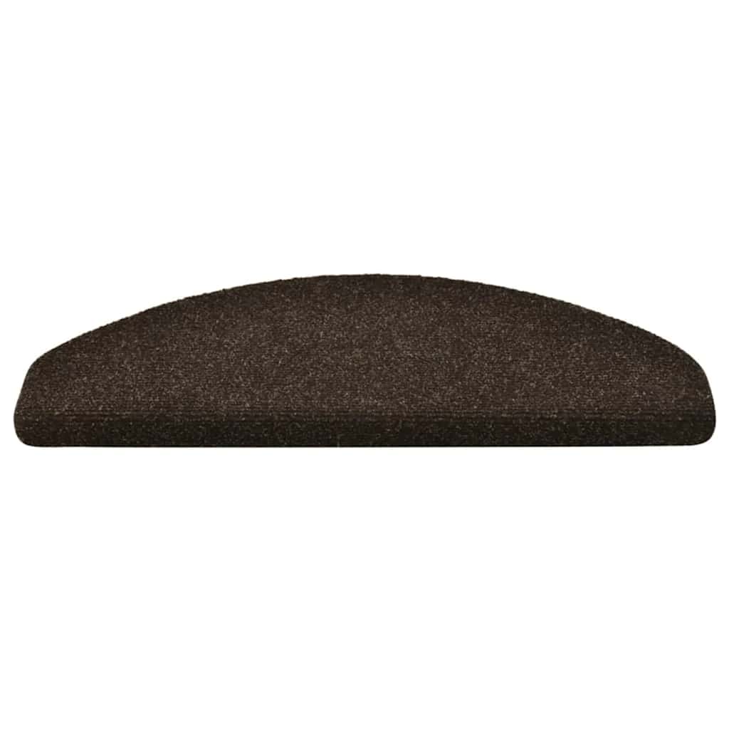 Stair Mats Self-adhesive 5 pcs 65x21x4 cm Dark Brown Half Round Large