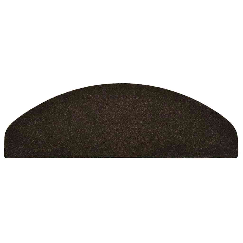 Stair Mats Self-adhesive 5 pcs 65x21x4 cm Dark Brown Half Round Large