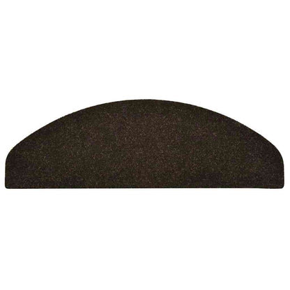 Stair Mats Self-adhesive 5 pcs 65x21x4 cm Dark Brown Half Round Large