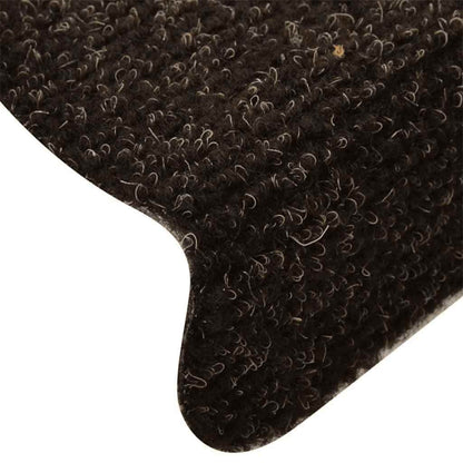 Stair Mats Self-adhesive 5 pcs 65x21x4 cm Dark Brown Half Round Large