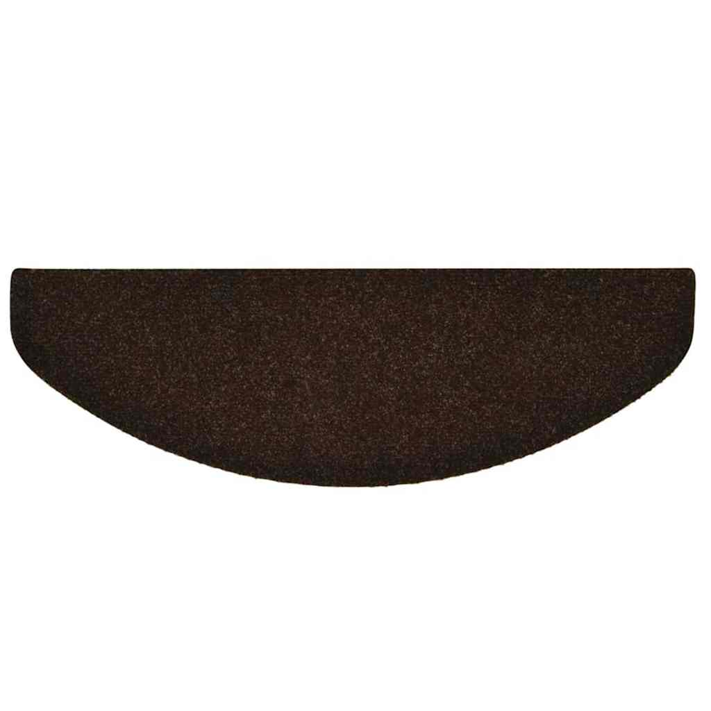 Stair Mats Self-adhesive 5 pcs 65x21x4 cm Brown Half Round Large