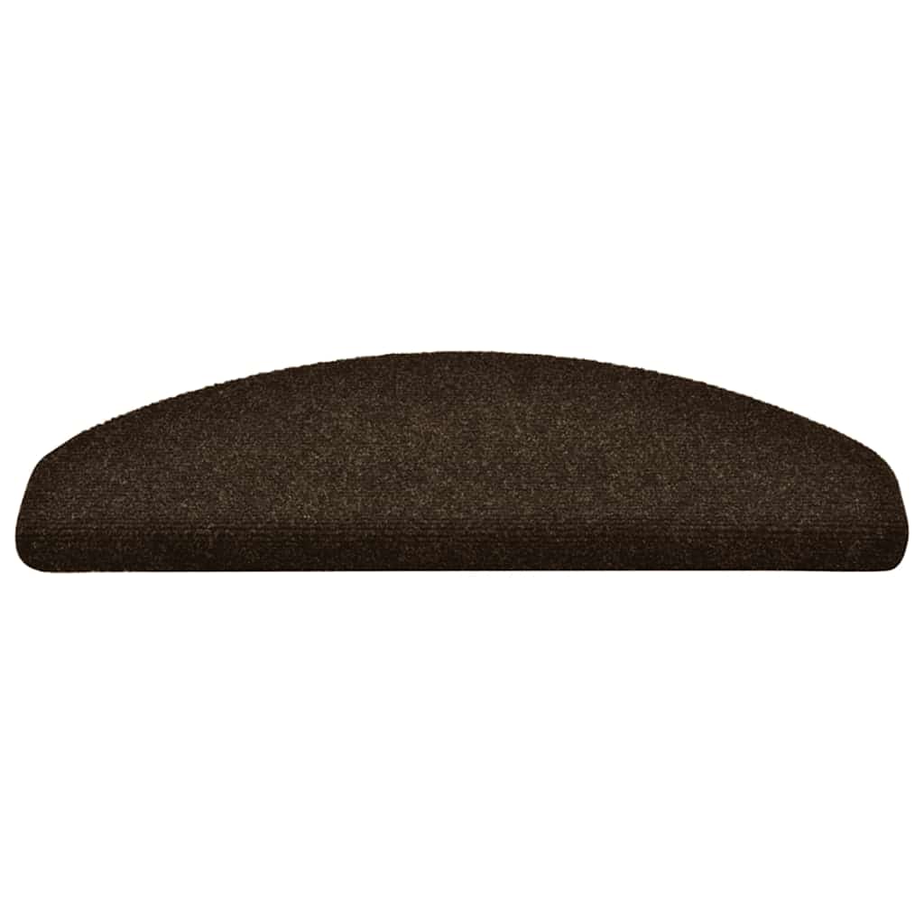 Stair Mats Self-adhesive 10 pcs 65x21x4 cm Brown Half Round Large