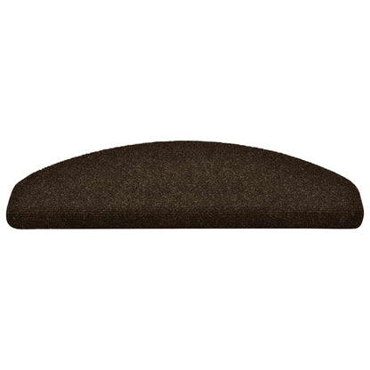 Stair Mats Self-adhesive 10 pcs 65x21x4 cm Brown Half Round Large