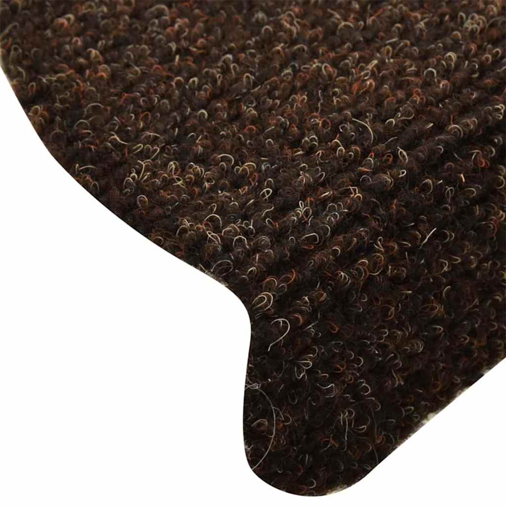 Stair Mats Self-adhesive 10 pcs 65x21x4 cm Brown Half Round Large