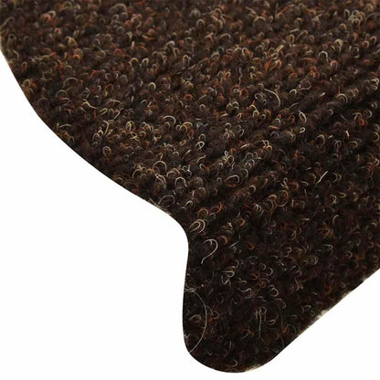 Stair Mats Self-adhesive 10 pcs 65x21x4 cm Brown Half Round Large