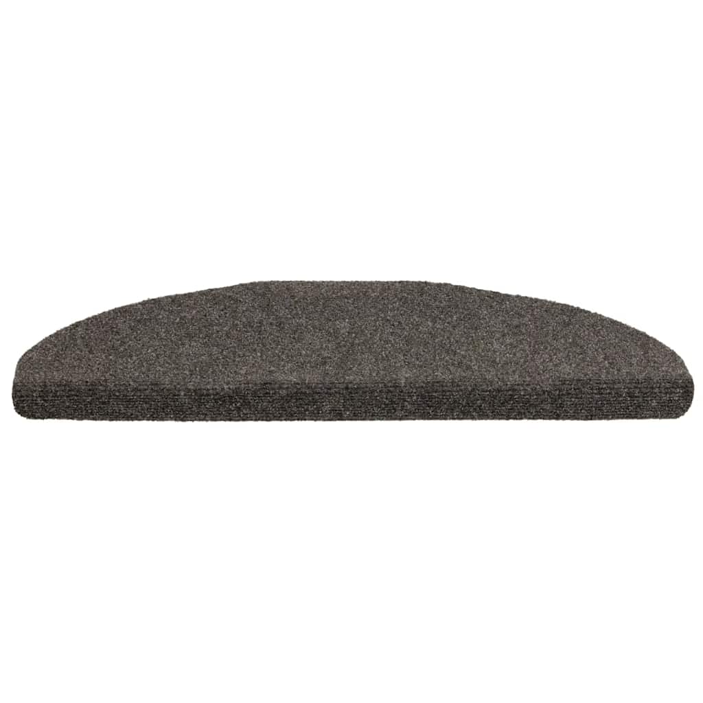 Stair Mats Self-adhesive 10 pcs 65x21x4 cm Anthracite Half Round Large