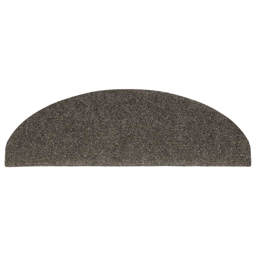 Stair Mats Self-adhesive 10 pcs 65x21x4 cm Anthracite Half Round Large