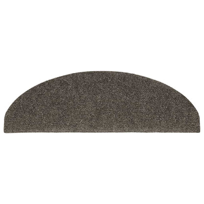 Stair Mats Self-adhesive 10 pcs 65x21x4 cm Anthracite Half Round Large