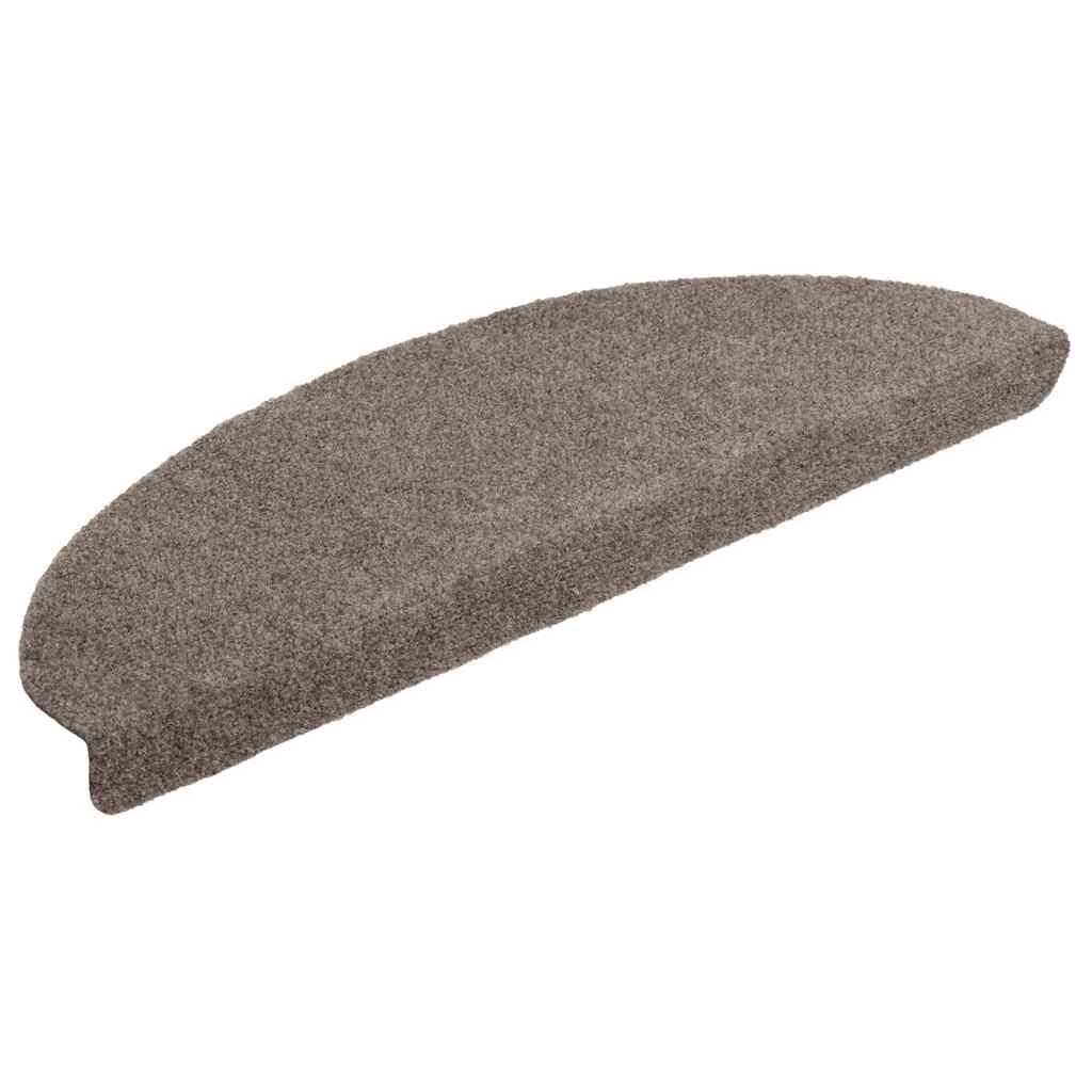 Stair Mats Self-adhesive 10 pcs 65x21x4 cm Beige Half Round Large
