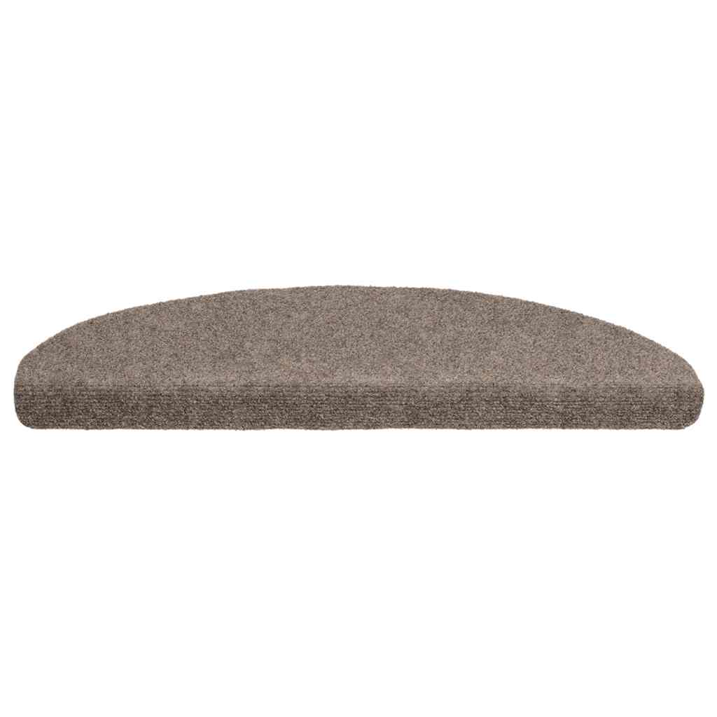 Stair Mats Self-adhesive 10 pcs 65x21x4 cm Beige Half Round Large