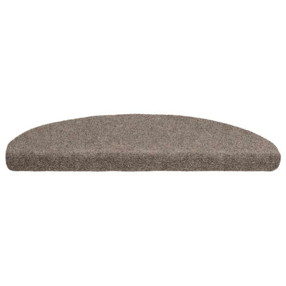Stair Mats Self-adhesive 10 pcs 65x21x4 cm Beige Half Round Large