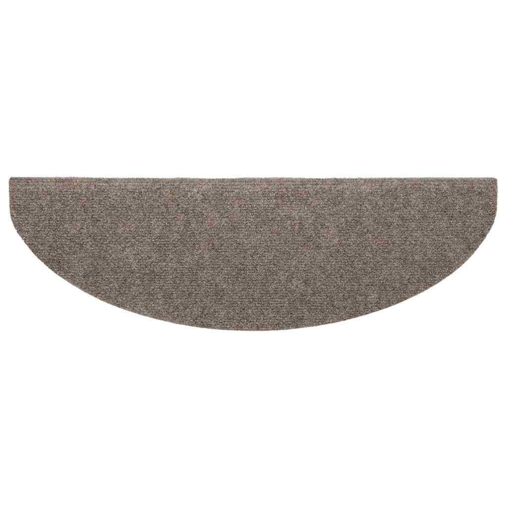 Stair Mats Self-adhesive 10 pcs 65x21x4 cm Beige Half Round Large