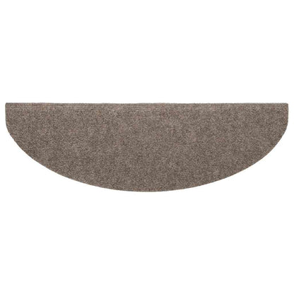 Stair Mats Self-adhesive 10 pcs 65x21x4 cm Beige Half Round Large