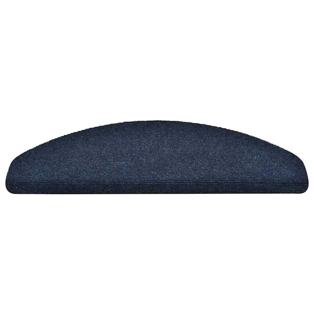 Stair Mats Self-adhesive 5 pcs 65x21x4 cm Navy Half Round Large