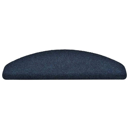Stair Mats Self-adhesive 5 pcs 65x21x4 cm Navy Half Round Large