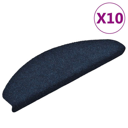 Stair Mats Self-adhesive 10 pcs 65x21x4 cm Navy Half Round Large