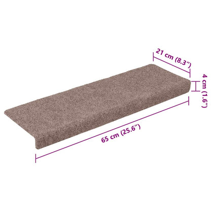 Stair Mats Self-adhesive 5 pcs 65x21x4 cm Light Brown Rectangular Edge