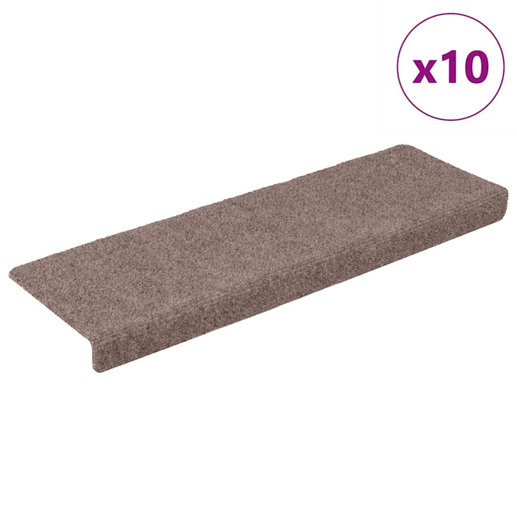 Stair Mats Self-adhesive 10 pcs 65x21x4 cm Light Brown Rectangular Edge