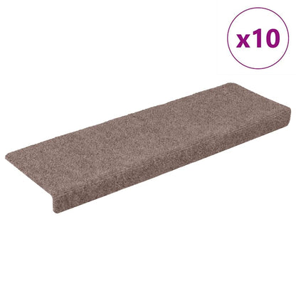 Stair Mats Self-adhesive 10 pcs 65x21x4 cm Light Brown Rectangular Edge