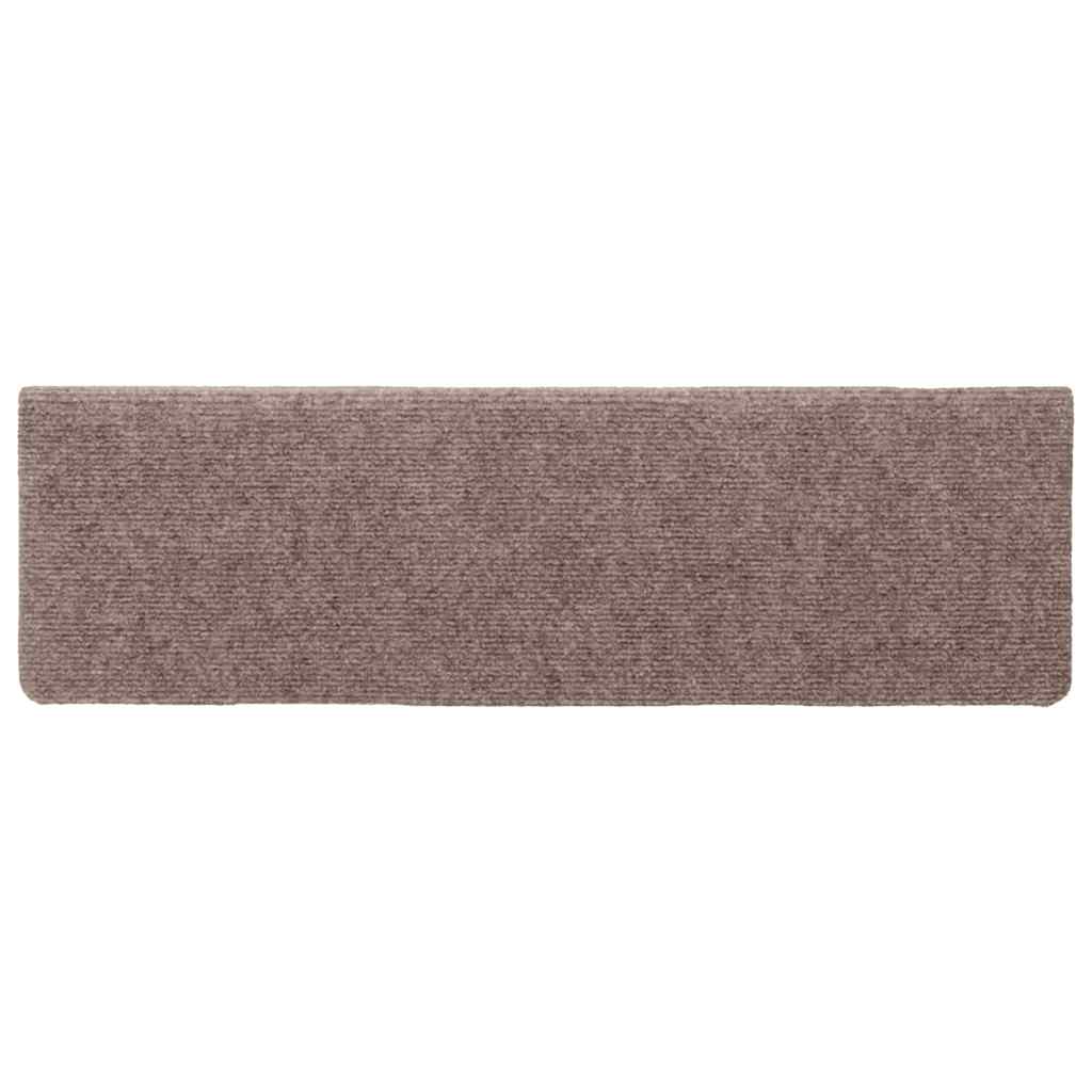 Stair Mats Self-adhesive 10 pcs 65x21x4 cm Light Brown Rectangular Edge