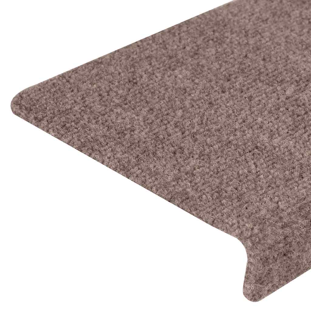 Stair Mats Self-adhesive 10 pcs 65x21x4 cm Light Brown Rectangular Edge