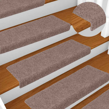 Stair Mats Self-adhesive 10 pcs 65x21x4 cm Light Brown Rectangular Edge