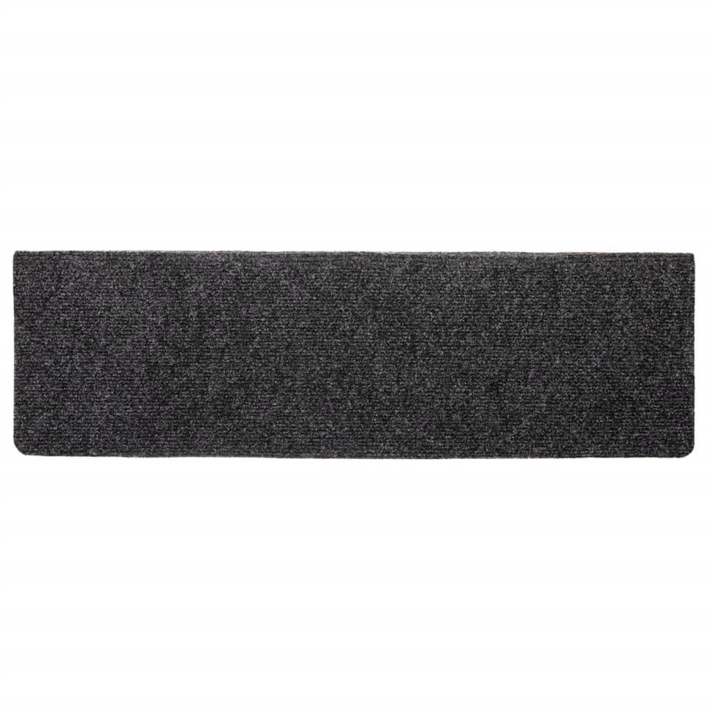 Stair Mats Self-adhesive 10 pcs 65x21x4 cm Dark Grey Rectangular Edge