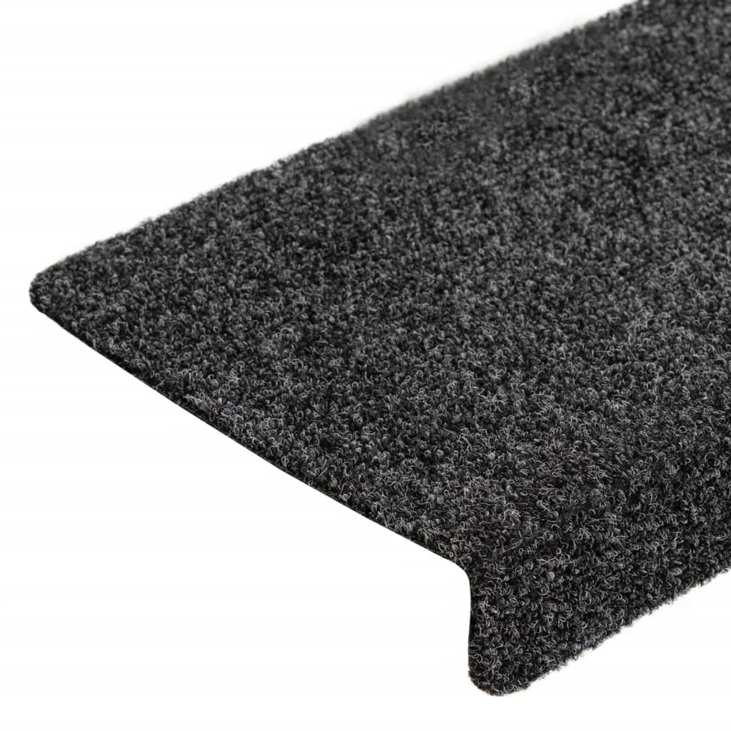 Stair Mats Self-adhesive 10 pcs 65x21x4 cm Dark Grey Rectangular Edge