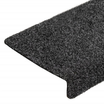 Stair Mats Self-adhesive 10 pcs 65x21x4 cm Dark Grey Rectangular Edge
