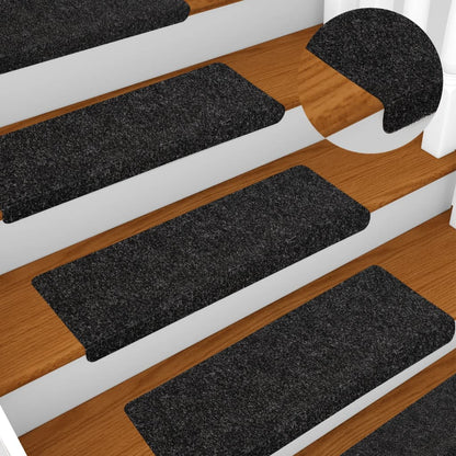 Stair Mats Self-adhesive 5 pcs 65x21x4 cm Black Rectangular Edge