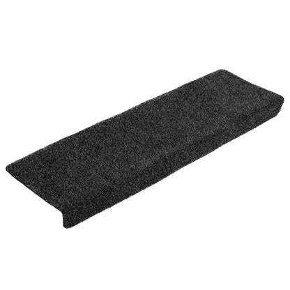 Stair Mats Self-adhesive 10 pcs 65x21x4 cm Black Rectangular Edge