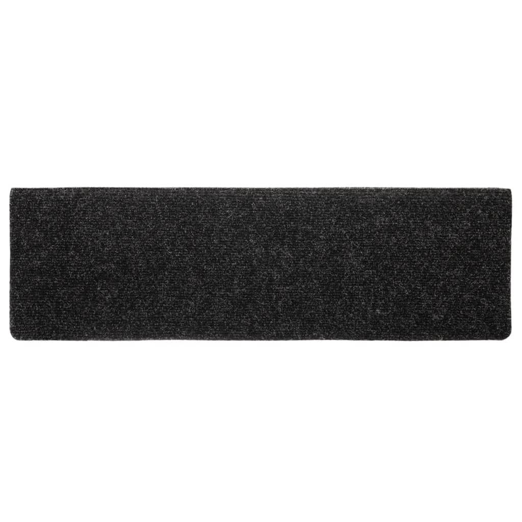 Stair Mats Self-adhesive 10 pcs 65x21x4 cm Black Rectangular Edge