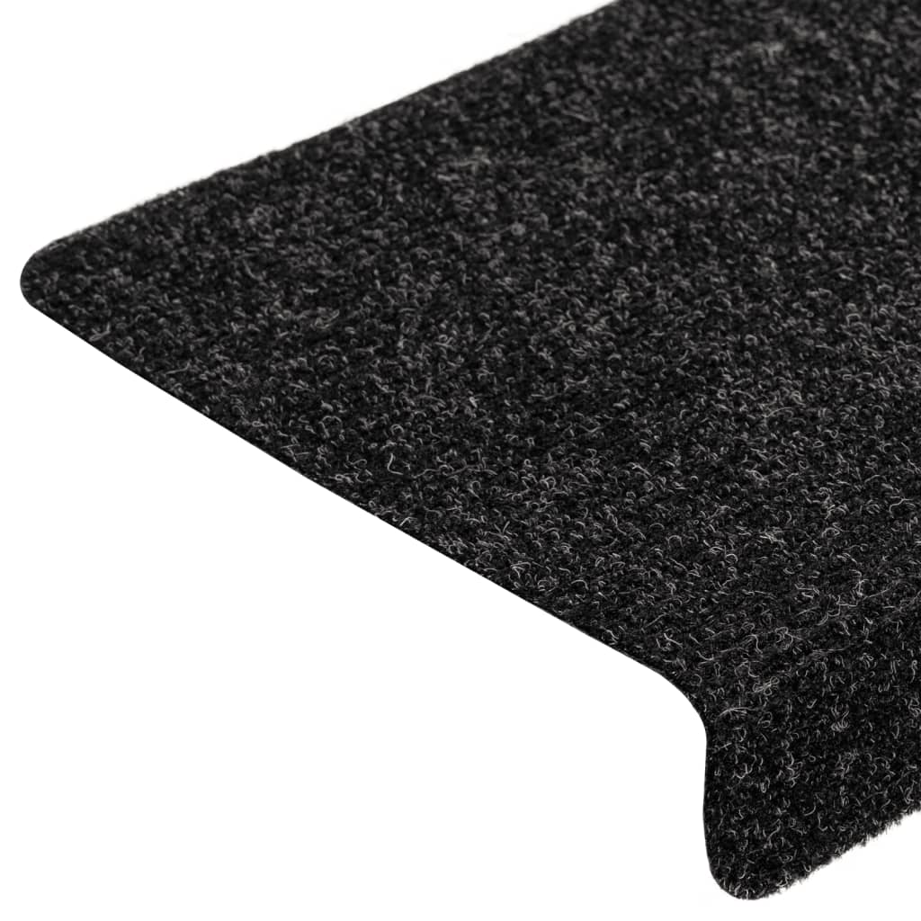 Stair Mats Self-adhesive 10 pcs 65x21x4 cm Black Rectangular Edge