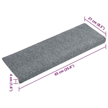 Stair Mats Self-adhesive 5 pcs 65x21x4 cm Light Grey Rectangular Edge