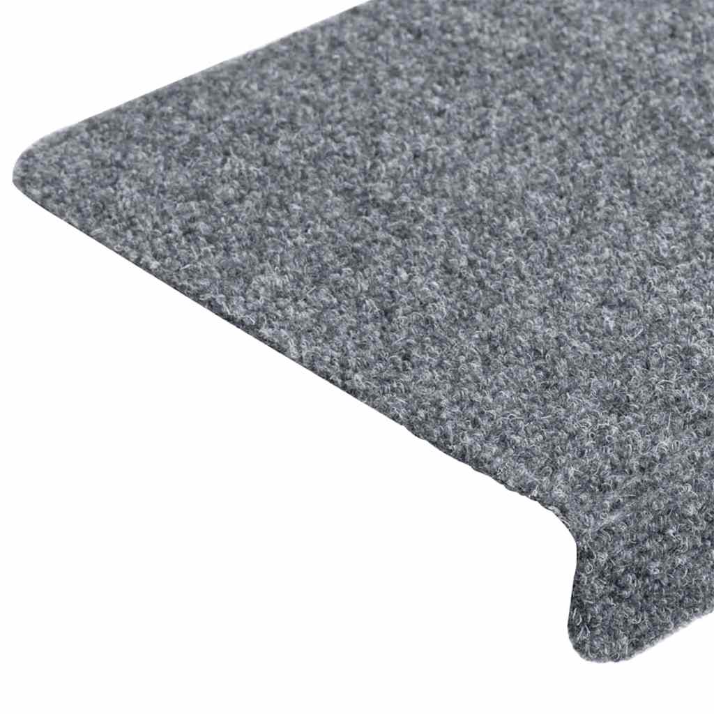 Stair Mats Self-adhesive 10 pcs 65x21x4 cm Light Grey Rectangular Edge