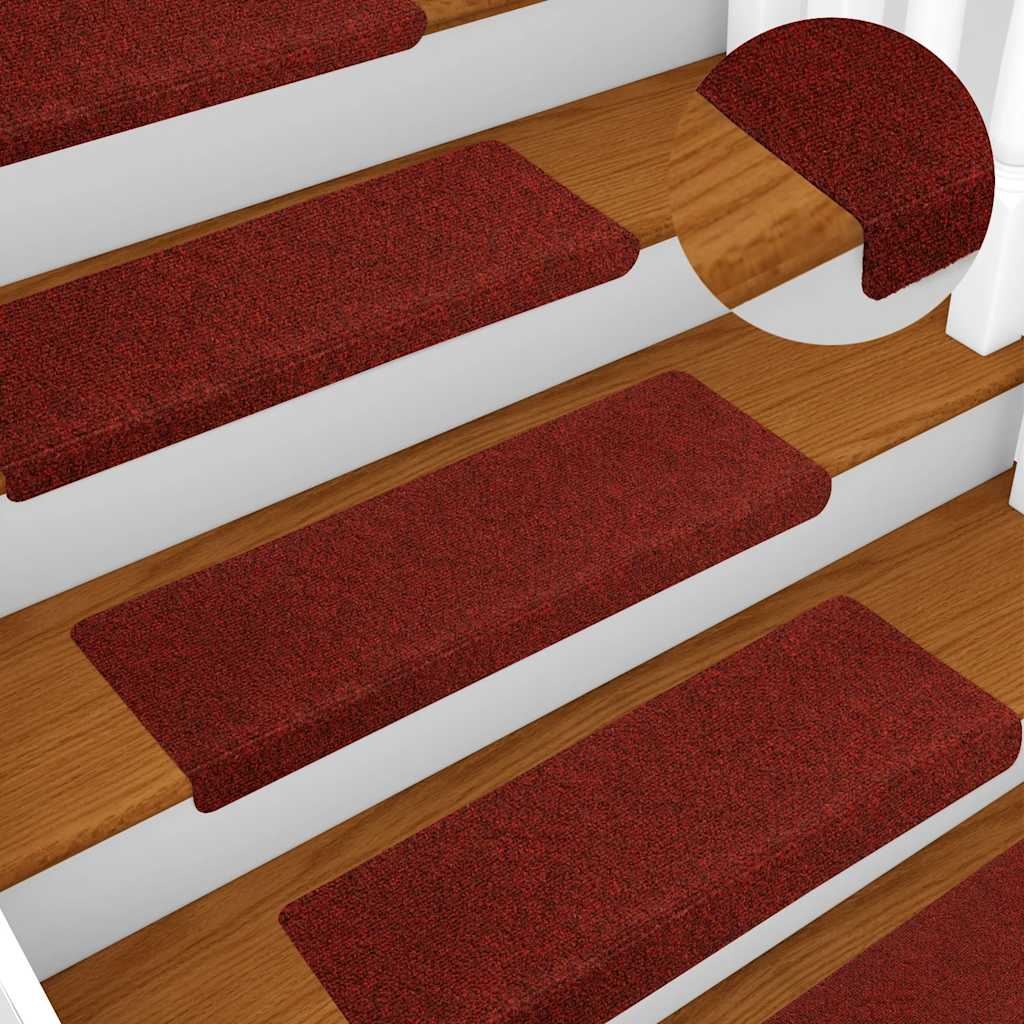 Stair Mats Self-adhesive 5 pcs 65x21x4 cm Bordeaux Red Rectangular Edge