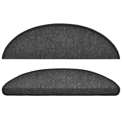 Stair Mats 10 pcs 56x17x3 cm Anthracite Half Round