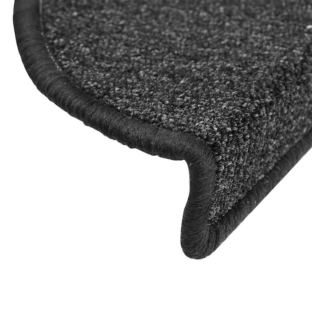 Stair Mats 10 pcs 56x17x3 cm Anthracite Half Round