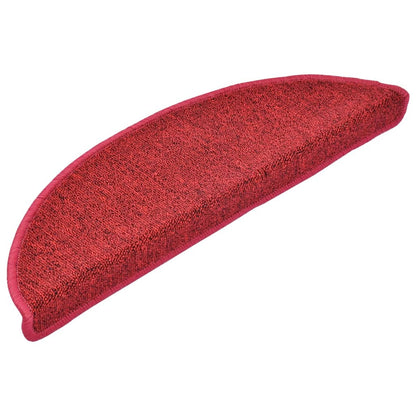 Stair Mats 10 pcs 56x17x3 cm Red Half Round
