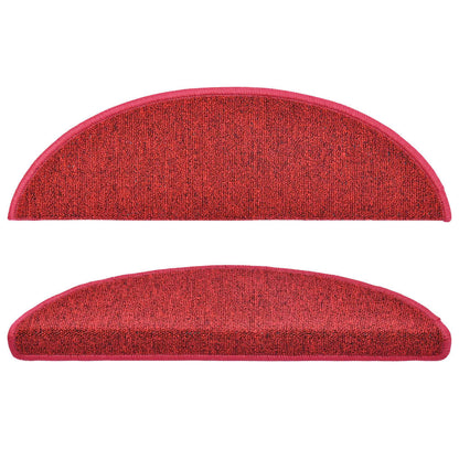 Stair Mats 10 pcs 56x17x3 cm Red Half Round