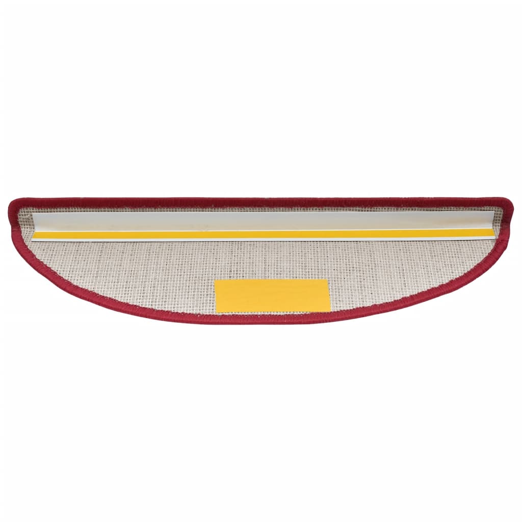 Stair Mats 10 pcs 56x17x3 cm Red Half Round