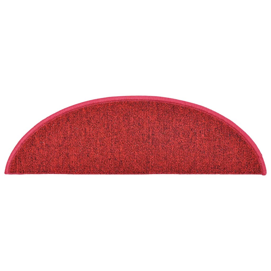 Stair Mats 10 pcs 56x17x3 cm Red Half Round