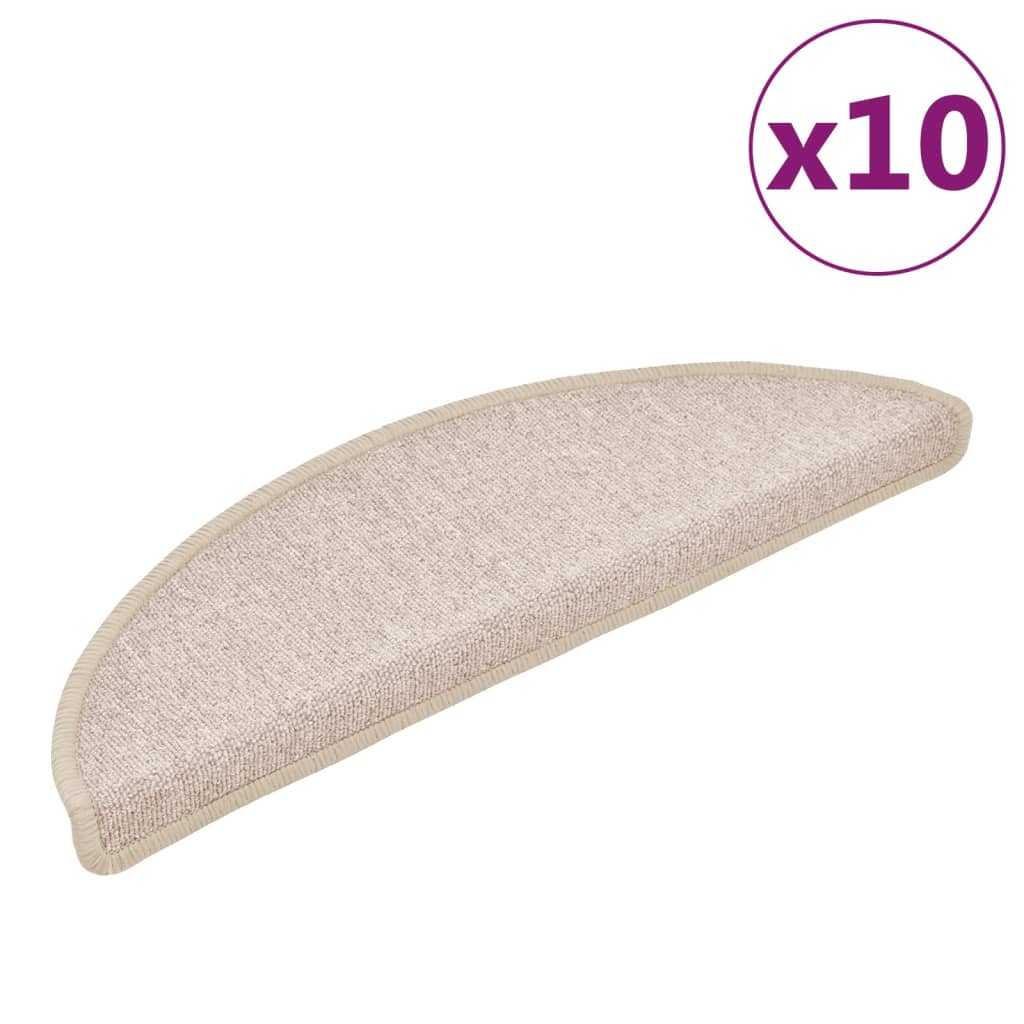 Stair Mats 10 pcs 56x17x3 cm Taupe Half Round