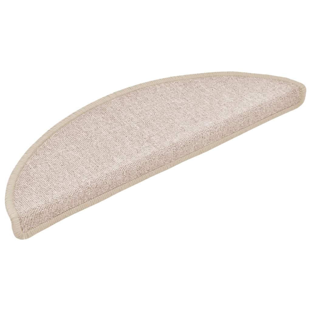 Stair Mats 10 pcs 56x17x3 cm Taupe Half Round
