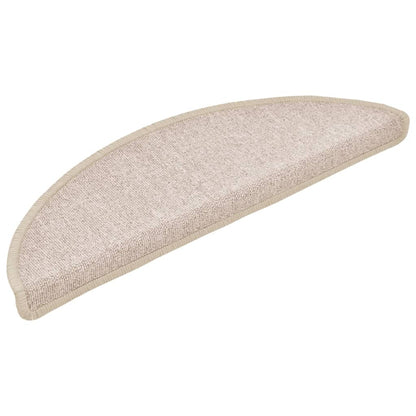 Stair Mats 10 pcs 56x17x3 cm Taupe Half Round