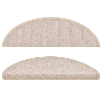 Stair Mats 10 pcs 56x17x3 cm Taupe Half Round
