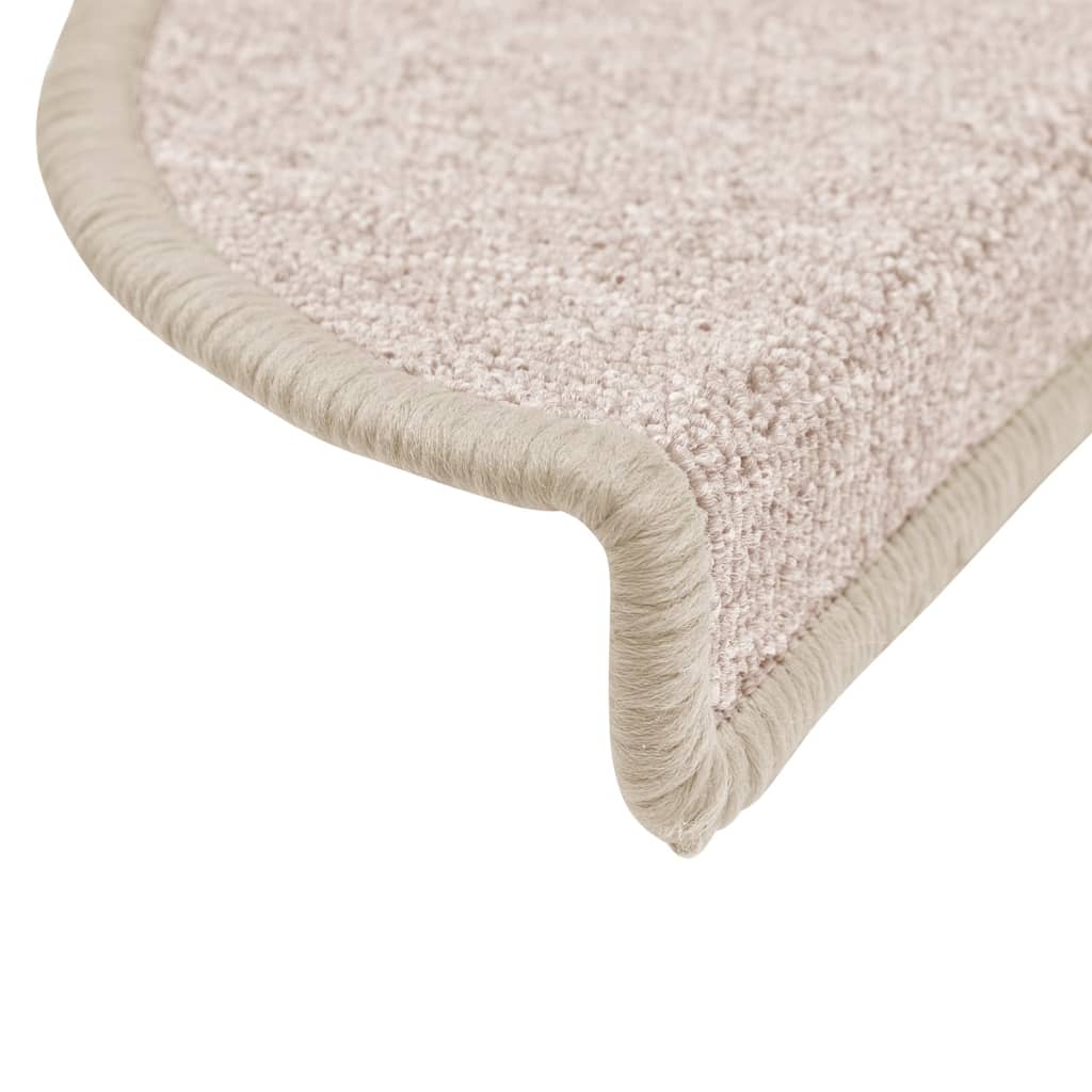Stair Mats 10 pcs 56x17x3 cm Taupe Half Round