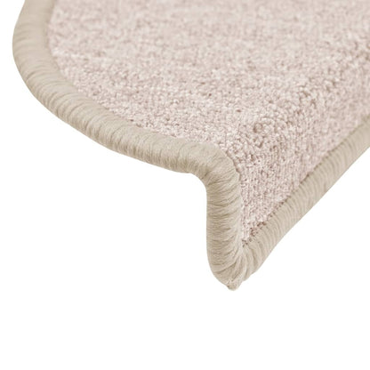 Stair Mats 10 pcs 56x17x3 cm Taupe Half Round