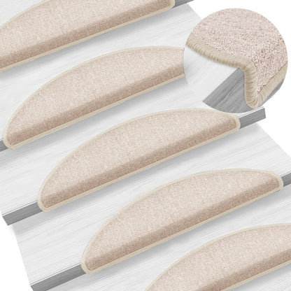 Stair Mats 10 pcs 56x17x3 cm Taupe Half Round